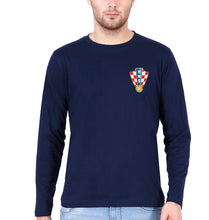 Load image into Gallery viewer, Croatia Football Full Sleeves T-Shirt for Men-Navy Blue-Ektarfa.online
