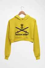 Load image into Gallery viewer, Indian Army Crop HOODIE FOR WOMEN-Mustard Yellow-Ektarfa.online
