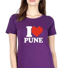 Load image into Gallery viewer, I Love Pune T-Shirt for Women-Purple-Ektarfa.online
