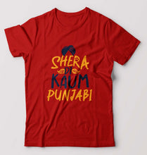 Load image into Gallery viewer, Punjabi T-Shirt for Men-Red-Ektarfa.online
