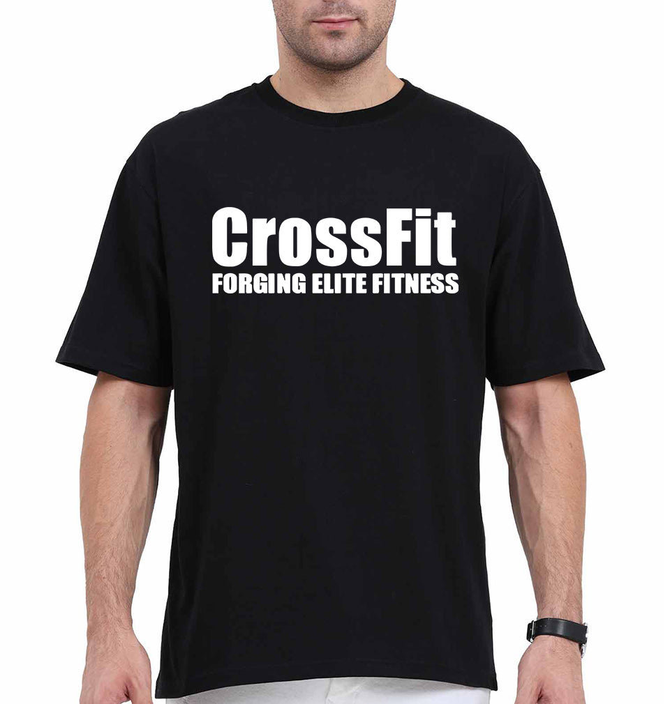 CrossFit Oversized T-Shirt for Men-Black-Ektarfa.online