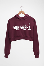 Load image into Gallery viewer, Sanskari Crop HOODIE FOR WOMEN-Maroon-Ektarfa.online
