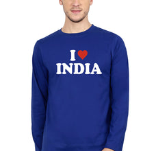 Load image into Gallery viewer, I Love India Full Sleeves T-Shirt for Men-Royal Blue-Ektarfa.online
