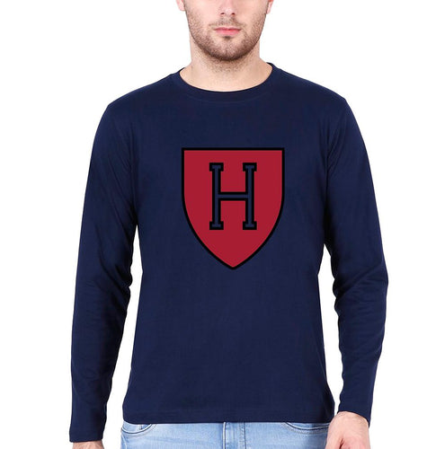 Harvard Full Sleeves T-Shirt for Men-Navy Blue-Ektarfa.online