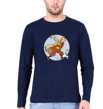 Load image into Gallery viewer, Tintin Full Sleeves T-Shirt for Men-Navy Blue-Ektarfa.online
