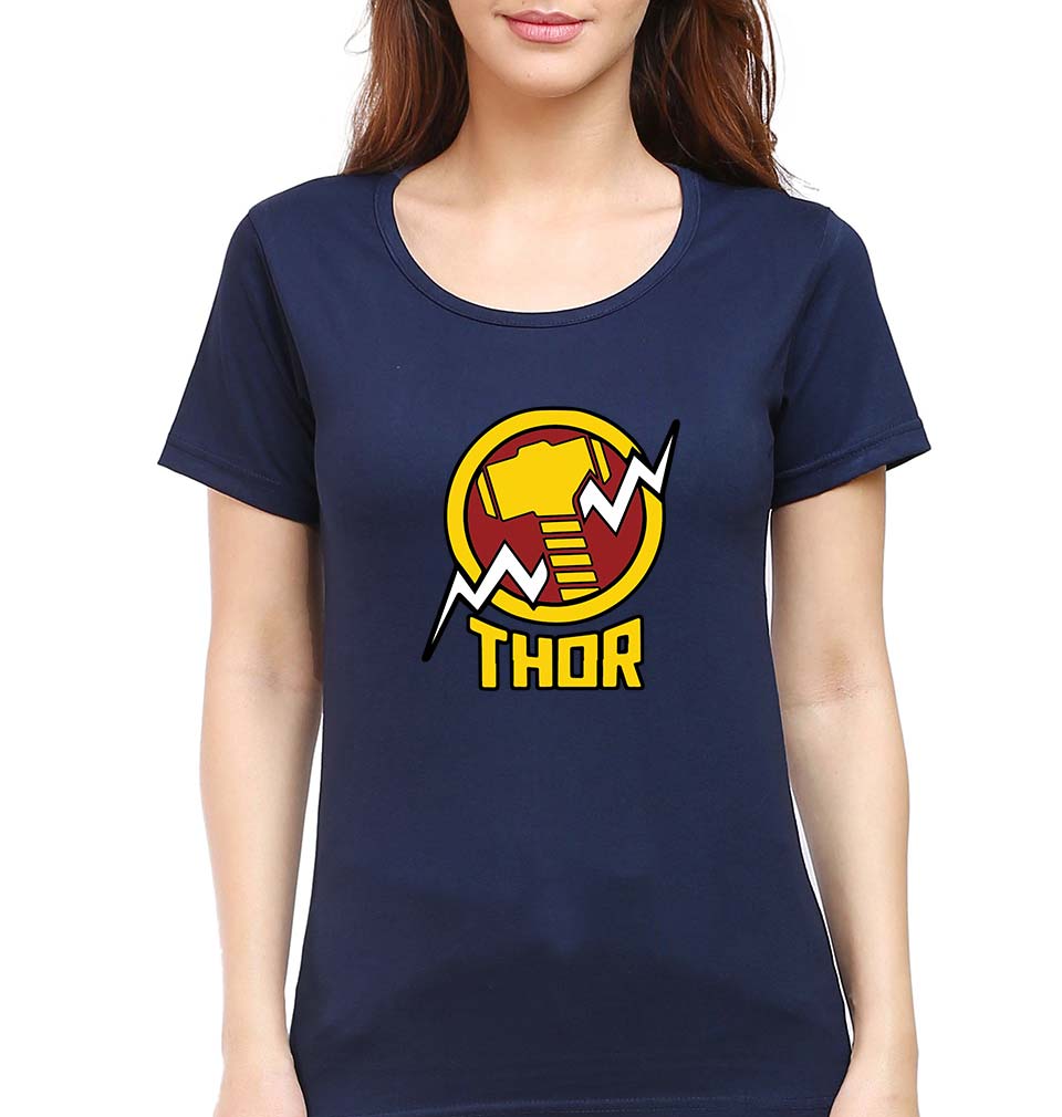Thor Superhero T-Shirt for Women-Navy Blue-Ektarfa.online