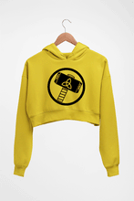Load image into Gallery viewer, Thor Superhero Crop HOODIE FOR WOMEN-Mustard Yellow-Ektarfa.online

