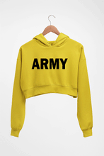 Load image into Gallery viewer, Army Crop HOODIE FOR WOMEN-Mustard Yellow-Ektarfa.online
