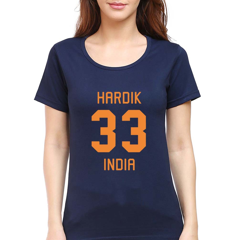 Hardik Pandya T-Shirt for Women-Navy Blue-Ektarfa.online