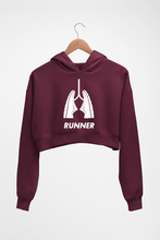 Load image into Gallery viewer, Runner Running Crop HOODIE FOR WOMEN-Maroon-Ektarfa.online
