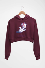 Load image into Gallery viewer, Poker Crop HOODIE FOR WOMEN-Maroon-Ektarfa.online

