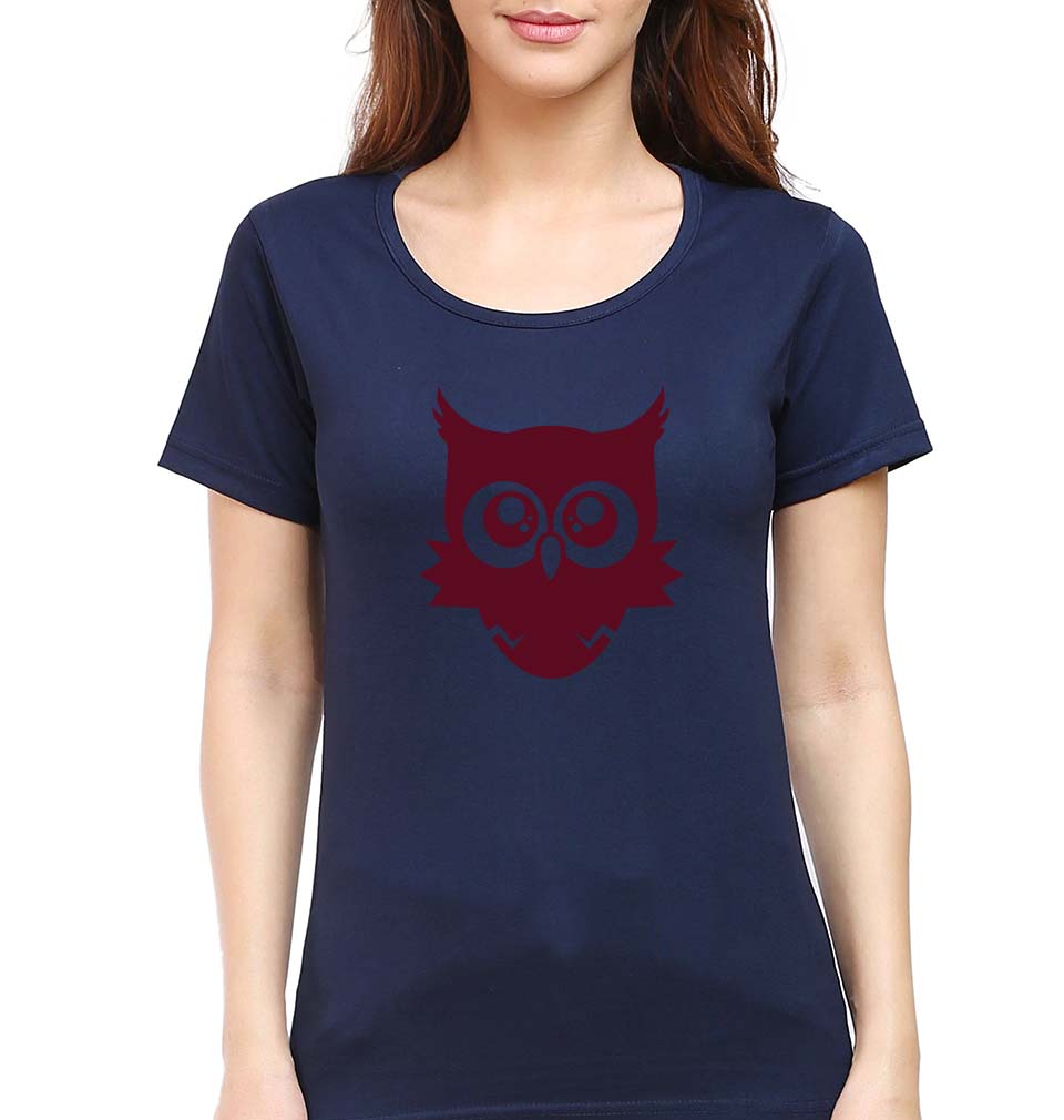 Cute Baby Owl T-Shirt for Women-Navy Blue-Ektarfa.online