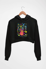 Load image into Gallery viewer, Psychedelic Music Crop HOODIE FOR WOMEN-Black-Ektarfa.online
