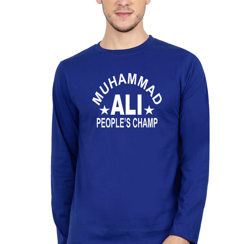 Muhammad Ali Full Sleeves T-Shirt for Men-Royal Blue-Ektarfa.online