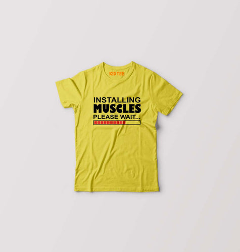 Gym Kids T-Shirt for Boy/Girl-Yellow-Ektarfa.online