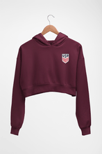 Load image into Gallery viewer, USA Football Crop HOODIE FOR WOMEN-Maroon-Ektarfa.online
