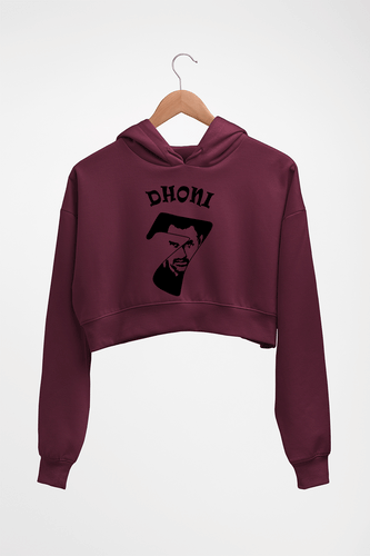 MS Dhoni (MSD) Crop HOODIE FOR WOMEN-Maroon-Ektarfa.online