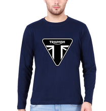 Load image into Gallery viewer, Triumph Full Sleeves T-Shirt for Men-S(38 Inches)-Navy Blue-Ektarfa.online
