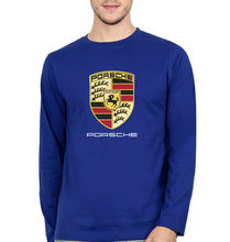 Load image into Gallery viewer, Porsche Logo Full Sleeves T-Shirt for Men-Royal Blue-Ektarfa.online
