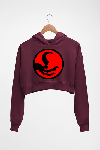 Jurassic Park Crop HOODIE FOR WOMEN-Maroon-Ektarfa.online