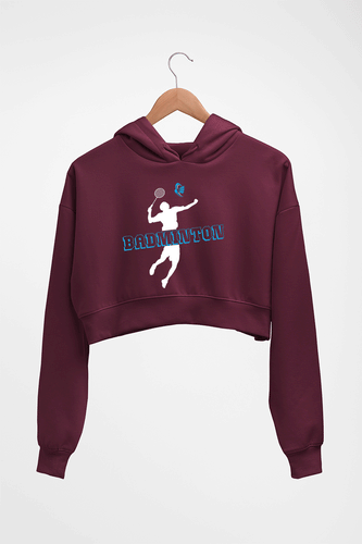 Badminton Crop HOODIE FOR WOMEN-Maroon-Ektarfa.online