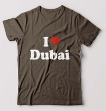 Load image into Gallery viewer, I Love Dubai T-Shirt for Men-Olive Green-Ektarfa.online
