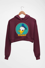 Load image into Gallery viewer, Donald Duck Crop HOODIE FOR WOMEN-Maroon-Ektarfa.online
