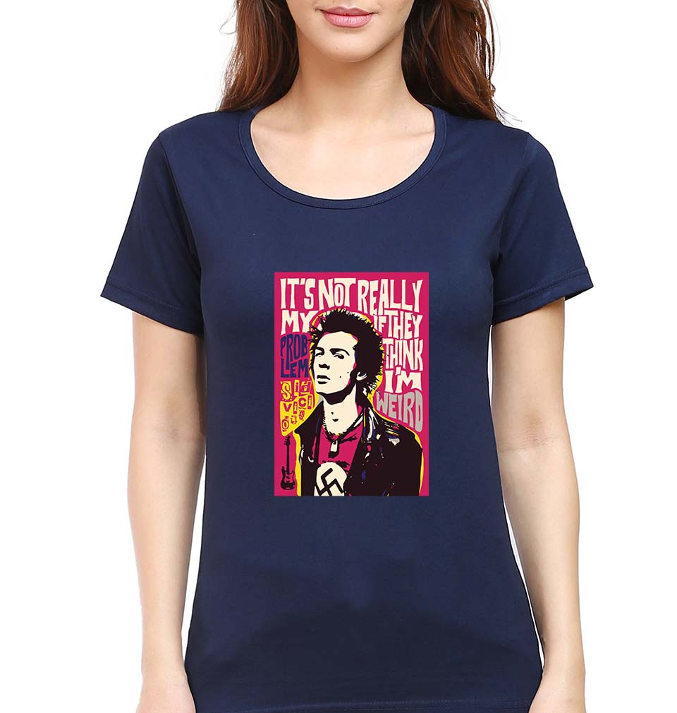 Sid Vicious T-Shirt for Women-Navy Blue-Ektarfa.online