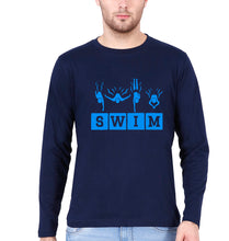 Load image into Gallery viewer, Swim Full Sleeves T-Shirt for Men-Navy blue-Ektarfa.online
