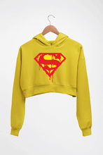 Load image into Gallery viewer, Superman Crop HOODIE FOR WOMEN-Mustard Yellow-Ektarfa.online
