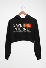 Load image into Gallery viewer, Internet Funny Crop HOODIE FOR WOMEN-Black-Ektarfa.online
