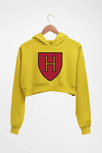 Load image into Gallery viewer, Harvard Crop HOODIE FOR WOMEN-Mustard Yellow-Ektarfa.online
