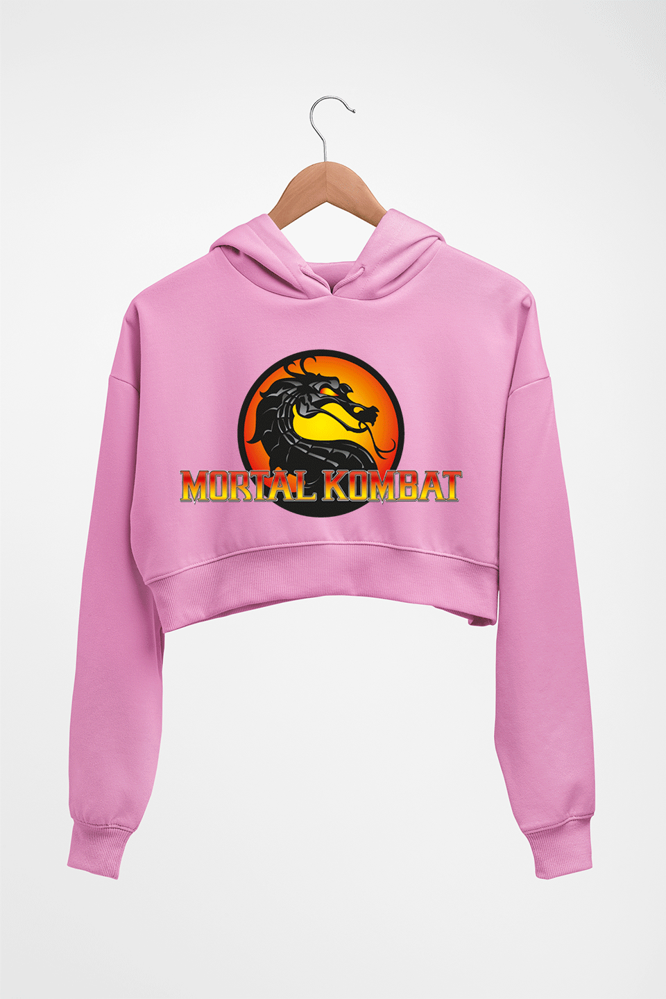 Mortal Kombat Crop HOODIE FOR WOMEN-Light Baby Pink-Ektarfa.online