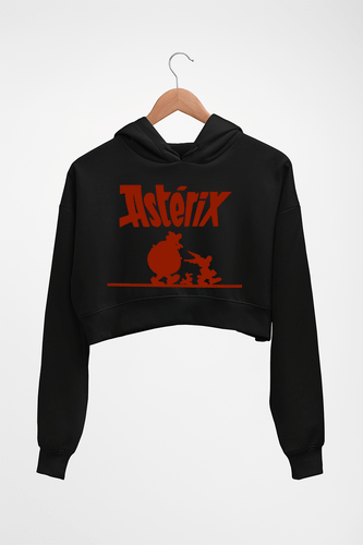 Asterix Crop HOODIE FOR WOMEN-Black-Ektarfa.online