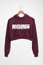 Load image into Gallery viewer, Nekrogoblikon Crop HOODIE FOR WOMEN-Maroon-Ektarfa.online
