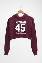 Load image into Gallery viewer, Rohit Sharma Crop HOODIE FOR WOMEN-Maroon-Ektarfa.online
