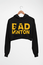 Load image into Gallery viewer, Badminton Crop HOODIE FOR WOMEN-Black-Ektarfa.online
