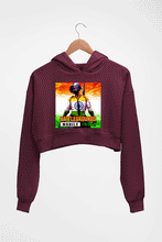 Load image into Gallery viewer, Battlegrounds Mobile India (BGMI) Crop HOODIE FOR WOMEN-Maroon-Ektarfa.online
