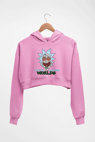 Rick and Morty Crop HOODIE FOR WOMEN-Light Baby Pink-Ektarfa.online