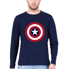 Load image into Gallery viewer, Captain America Full Sleeves T-Shirt for Men-Navy Blue-Ektarfa.online
