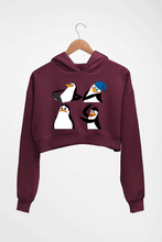 Load image into Gallery viewer, Penguins of Madagascar Crop HOODIE FOR WOMEN-Maroon-Ektarfa.online

