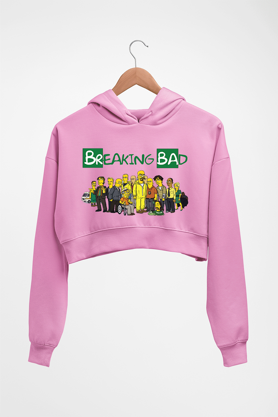 Breaking Bad Crop HOODIE FOR WOMEN-Light Baby Pink-Ektarfa.online