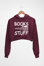 Load image into Gallery viewer, Books Crop HOODIE FOR WOMEN-Maroon-Ektarfa.online

