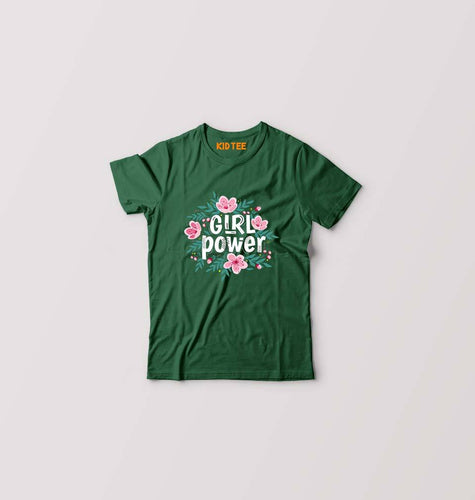 Feminist Girl Power Kids T-Shirt for Boy/Girl-Dark Green-Ektarfa.online