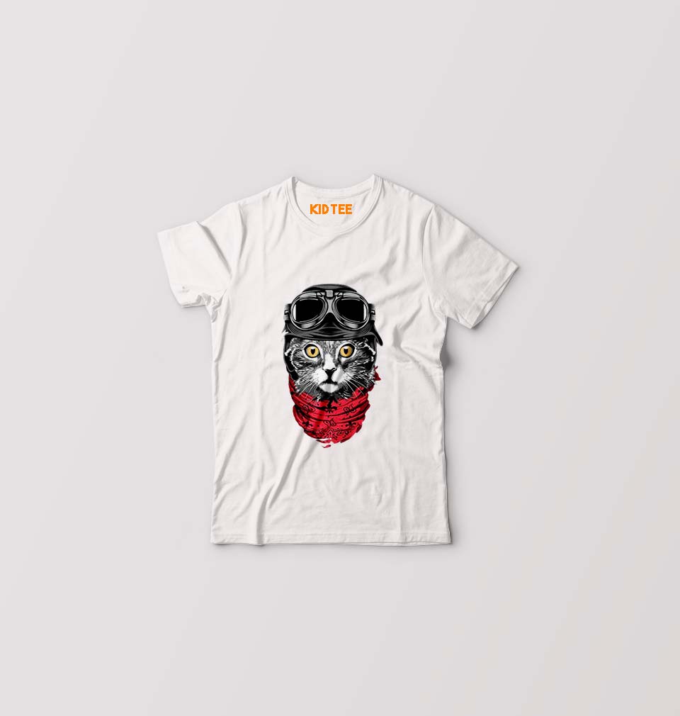 Cat Kids T-Shirt for Boy/Girl-White-Ektarfa.online