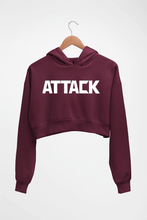 Load image into Gallery viewer, Attack Crop HOODIE FOR WOMEN-Maroon-Ektarfa.online
