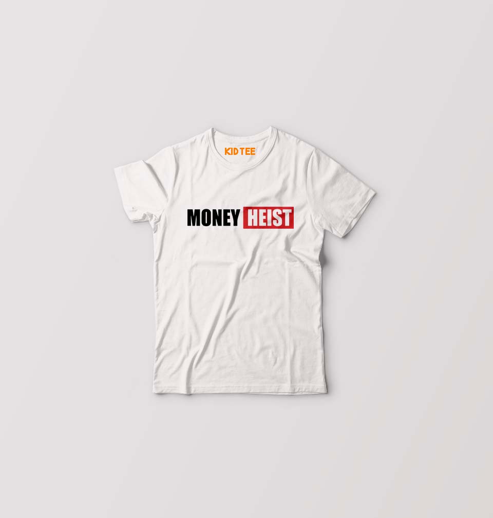 Money Heist Kids T-Shirt for Boy/Girl-White-Ektarfa.online