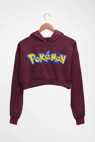 Pokémon Crop HOODIE FOR WOMEN-Maroon-Ektarfa.online