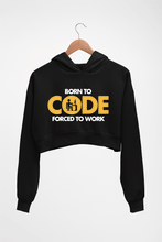 Load image into Gallery viewer, Coder Geek Crop HOODIE FOR WOMEN-Black-Ektarfa.online
