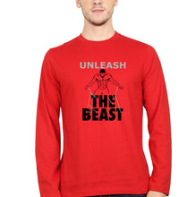 Load image into Gallery viewer, Gym Beast Full Sleeves T-Shirt for Men-Red-Ektarfa.online
